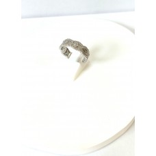 Γυναικείο ασημένιο δαχτυλίδι ανοιχτό με ζιργκόν (SR34)